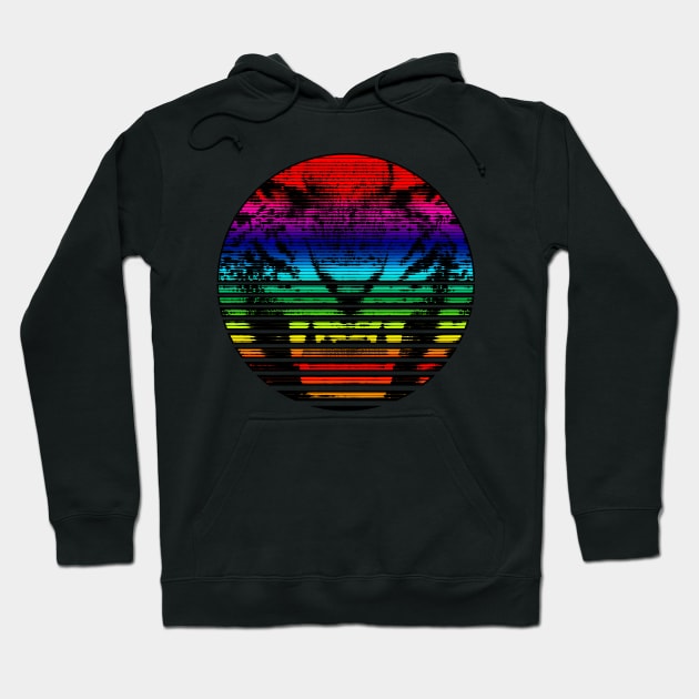 Rainbow Retro Sun Hoodie by PoizonBrand